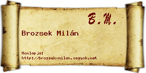 Brozsek Milán névjegykártya