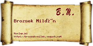 Brozsek Milán névjegykártya