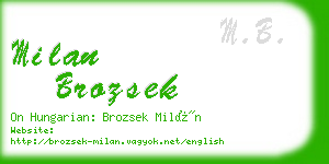 milan brozsek business card